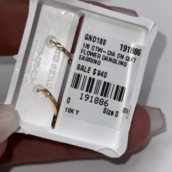 10k Solid Gold Genuine SI Certified Real Diamond Dangle Flower Hoops APPRAISED! - Picture 4 of 7